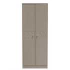 Ready Assembled Pixel Tall Plain Wardrobe In Mushroom Matt