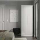 Ready Assembled Milan Tall Plain Wardrobe In White Gloss & White