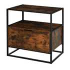 HOMCOM Industrial-Style Side Table w/ Drawer