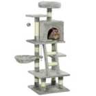 PawHut 132cm Multi-Activity Cat Tree - Grey