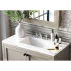 Harrogate White & Grey Marble Effect Carrara 910mm Countertop for Undercounter Basin