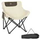 Outsunny Folding Camping Chair w/ Carrying Bag - White