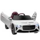 HOMCOM Bentley Bacalar Licensed 12V Kids Electric Ride-on With Remote - White