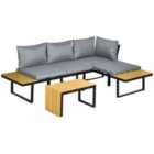 Outsunny 3pc Patio Furniture Set w/ Cushions
