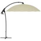 Outsunny 2.7m Cantilever Parasol w/ Cross Base - Beige