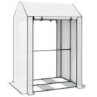 Outsunny Mini Greenhouse w/ Shelves 100x80x150cm, White