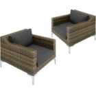 Tectake Rattan Garden Furniture Villanova, Set 5