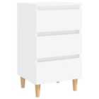 Vidaxl Bed Cabinet With Solid Wood Legs White 40X35X69 Cm