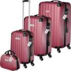 Tectake Suitcase Set Cleo - 4 Pieces, 3 Suitcases, 1 Beauty Case Including Luggage Scales And Tags
