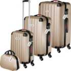 Tectake Suitcase Set Cleo - 4 Pieces, 3 Suitcases, 1 Beauty Case Including Luggage Scales And Tags