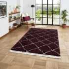 Boho Purple Rectangle 160 x 230cm Polypropylene Berber 5413