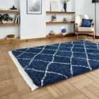 Boho Navy Runner 60 x 230cm Polypropylene Berber 5413