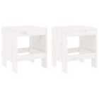 vidaXL Garden Stools 2 pcs White 40x36x45 cm Solid Wood Pine