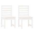 vidaXL Garden Chairs 2 pcs White 40.5x48x91.5 cm Solid Wood Pine