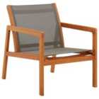 vidaXL Garden Lounge Chair Grey Solid Eucalyptus Wood and Textilene