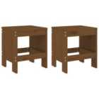 vidaXL Garden Stools 2 pcs Honey Brown 40x36x45 cm Solid Wood Pine