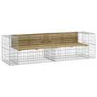 vidaXL Garden Bench Gabion Design 244x71x65.5 cm Impregnated Wood Pine