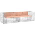 vidaXL Garden Bench Gabion Design 244x71x65.5 cm Solid Wood Douglas