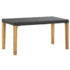 vidaXL Garden Bench 120cm Black Poly Rattan and Solid Acacia Wood