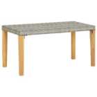 vidaXL Garden Bench 120cm Grey Poly Rattan and Solid Acacia Wood