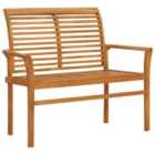 vidaXL Garden Bench 112cm Solid Teak Wood