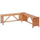 vidaXL Garden Corner Bench w/ Planter 117x117x40cm Solid Acacia Wood