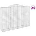 vidaXL Arched Gabion Baskets 6 pcs 300x50x200/220 cm Galvanised Iron