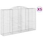 vidaXL Arched Gabion Baskets 5 pcs 300x50x180/200 cm Galvanised Iron