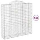 vidaXL Arched Gabion Baskets 11 pcs 200x50x200/220 cm Galvanised Iron