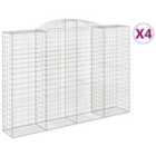 vidaXL Arched Gabion Baskets 4 pcs 300x50x200/220 cm Galvanised Iron