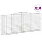 vidaXL Arched Gabion Baskets 10 pcs 400x50x160/180 cm Galvanised Iron