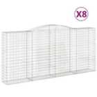vidaXL Arched Gabion Baskets 8 pcs 400x50x180/200 cm Galvanised Iron