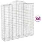 vidaXL Arched Gabion Baskets 6 pcs 200x50x200/220 cm Galvanised Iron