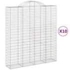 vidaXL Arched Gabion Baskets 10 pcs 200x50x220/240 cm Galvanised Iron