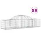vidaXL Arched Gabion Baskets 8 pcs 200x50x40/60 cm Galvanised Iron