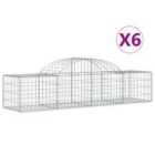 vidaXL Arched Gabion Baskets 6 pcs 200x50x40/60 cm Galvanised Iron