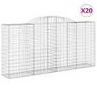 vidaXL Arched Gabion Baskets 20 pcs 300x50x140/160 cm Galvanised Iron