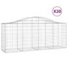 vidaXL Arched Gabion Baskets 20 pcs 200x50x80/100 cm Galvanised Iron