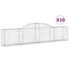 vidaXL Arched Gabion Baskets 10 pcs 300x30x60/80 cm Galvanised Iron