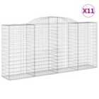 vidaXL Arched Gabion Baskets 11 pcs 300x50x140/160 cm Galvanised Iron