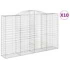 vidaXL Arched Gabion Baskets 10 pcs 300x50x180/200 cm Galvanised Iron