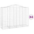 vidaXL Arched Gabion Baskets 4 pcs 200x50x140/160 cm Galvanised Iron