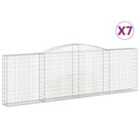 vidaXL Arched Gabion Baskets 7 pcs 400x30x120/140 cm Galvanised Iron