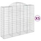 vidaXL Arched Gabion Baskets 5 pcs 200x50x160/180 cm Galvanised Iron