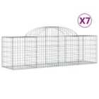 vidaXL Arched Gabion Baskets 7 pcs 200x50x60/80 cm Galvanised Iron
