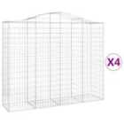 vidaXL Arched Gabion Baskets 4 pcs 200x50x160/180 cm Galvanised Iron
