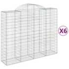 vidaXL Arched Gabion Baskets 6 pcs 200x50x160/180 cm Galvanised Iron