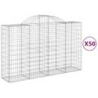 vidaXL Arched Gabion Baskets 50 pcs 200x50x120/140 cm Galvanised Iron