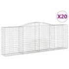 vidaXL Arched Gabion Baskets 20 pcs 400x50x140/160 cm Galvanised Iron