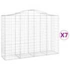 vidaXL Arched Gabion Baskets 7 pcs 200x50x140/160 cm Galvanised Iron
